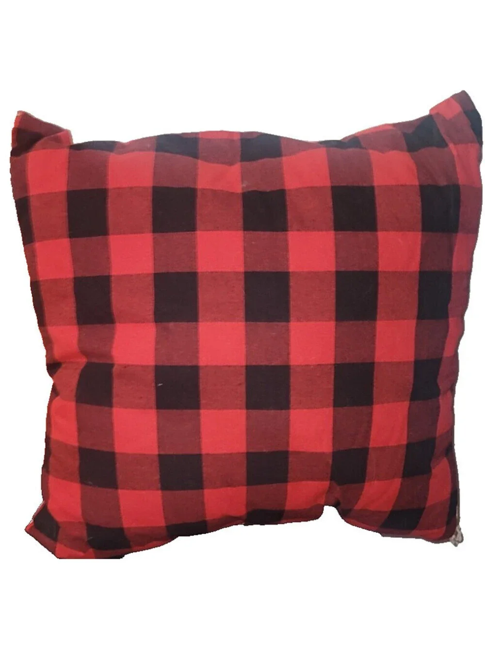 HOLIDAY WINTER WONDER LANE BUFFALO CHECK TREE BEIGE THROW PILLOW RUSTIC COTTAGE